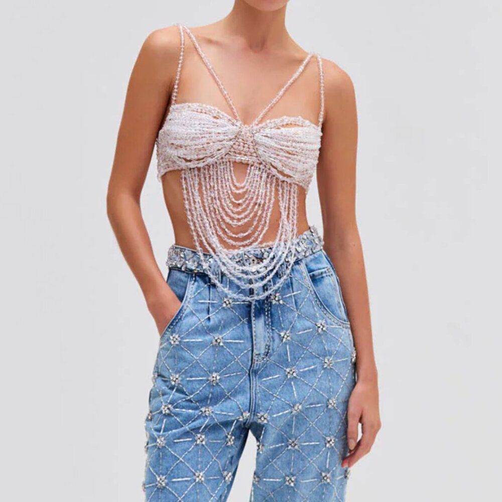 PatBO Hand-Beaded Bralette (RUNWAY)